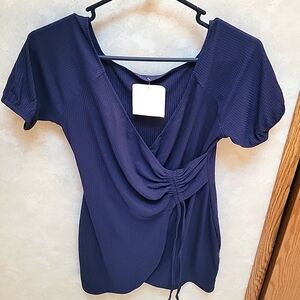 Navy Side Tie Summer Dress